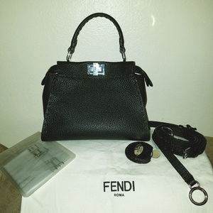 Fendi Mini Peekaboo Selleria Leather